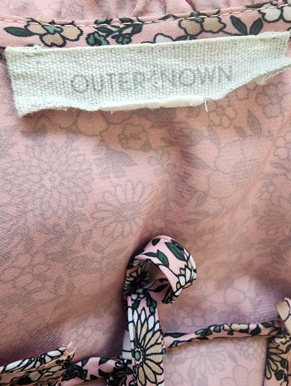 Outerknown Floral Smocked Waist Sleeveless Mini Dress Size Medium - Picture 10 of 11